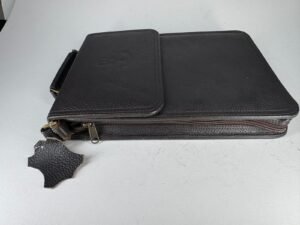 Brown leather tech-bag