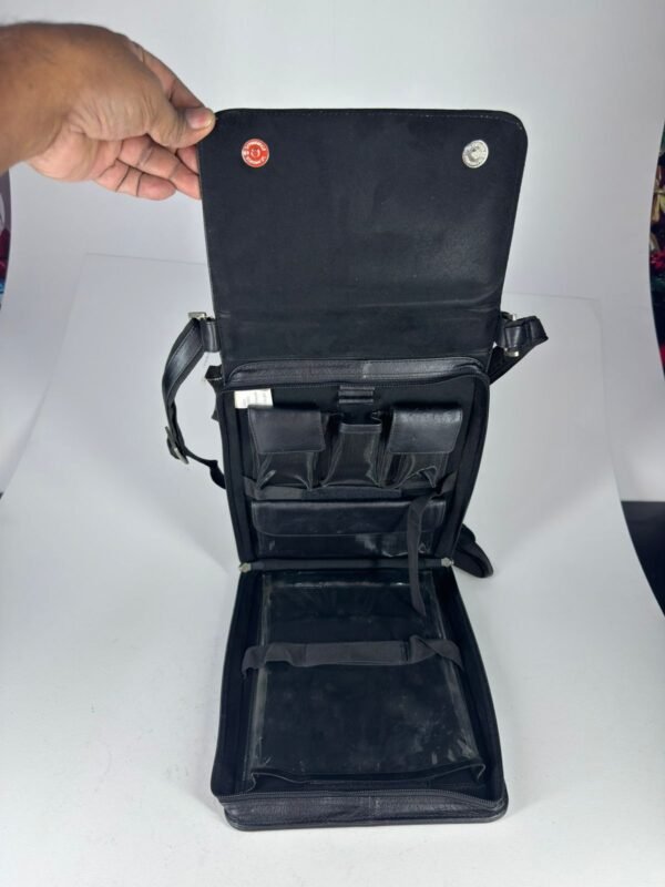 Black leather tech-bag