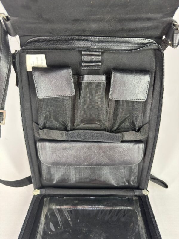 Black leather tech-bag