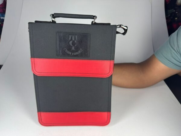 Red and black tetron material tech-bag