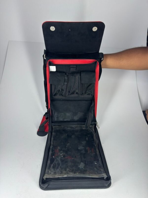 Red and black tetron material tech-bag