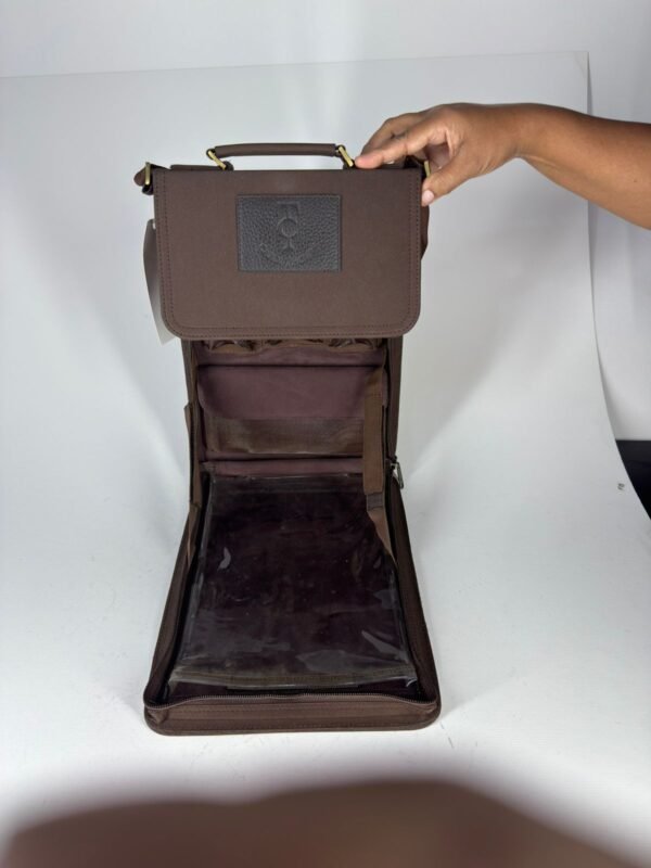 Brown tetron material tech-bag