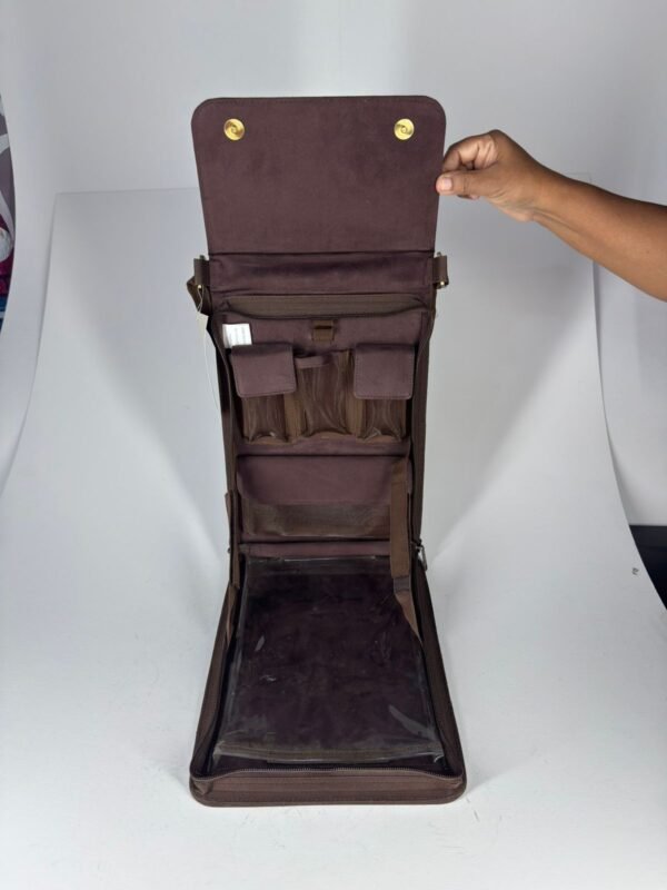 Brown tetron material tech-bag